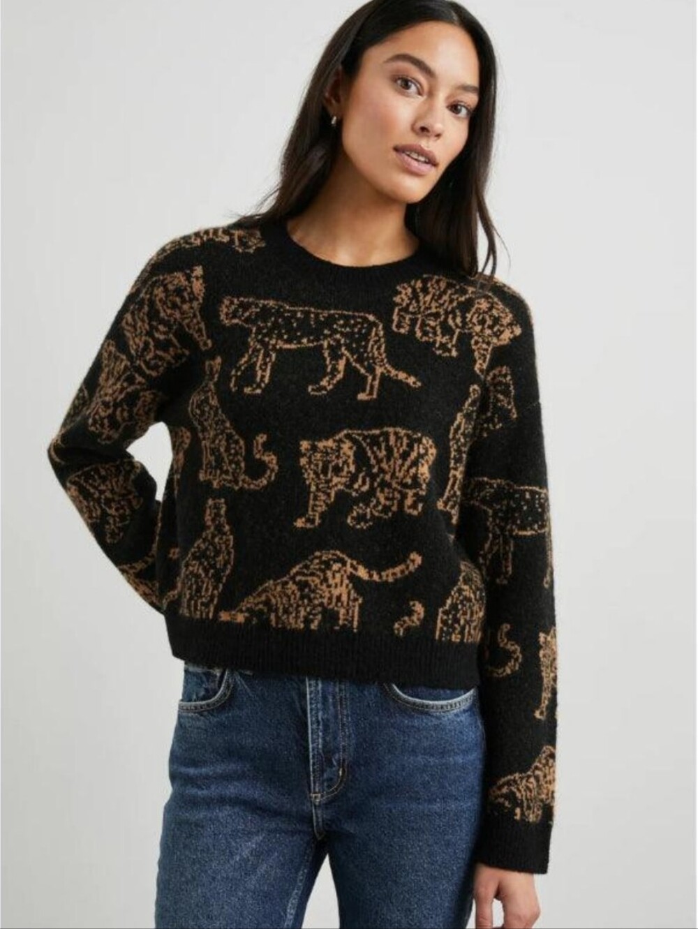 Rails Merci Wild Cats Black Crewneck  Pullover‎